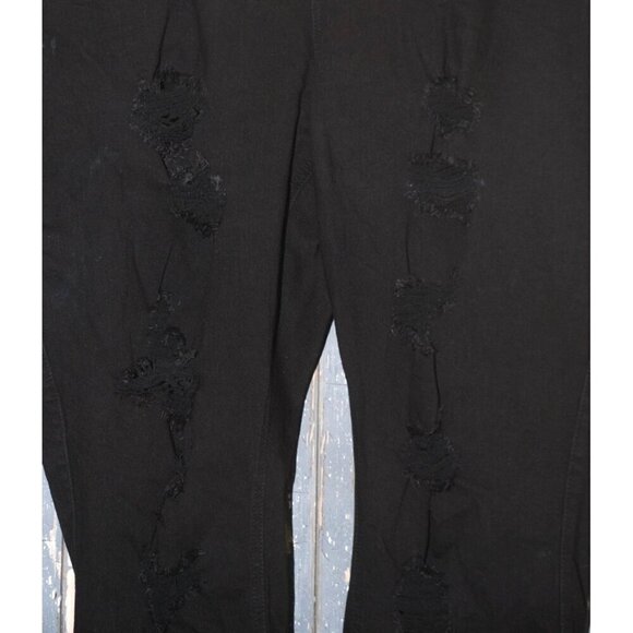 Torrid Premium Women's Black Distressed Jeans Size 22 Bombshell Skinny Stretch - Picture 4 of 10